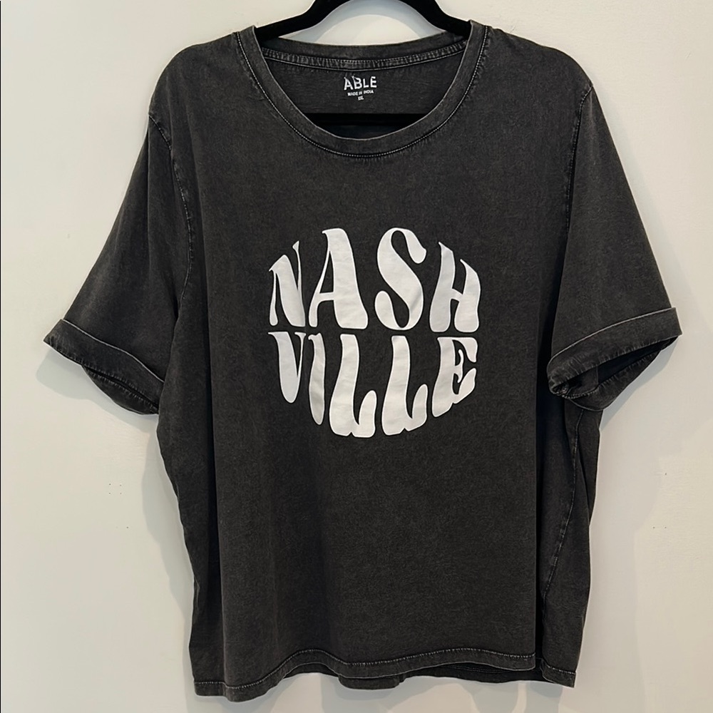 ABLE Black Graphic T-Shirt: Nashville